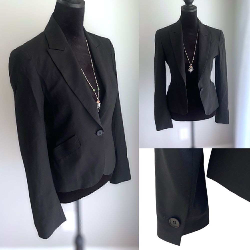 Theory Black Wool Blazer Size 2